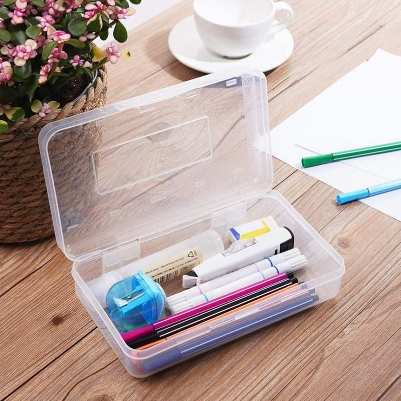 woobles Pencil Box, Pencil Pouch, Large Capacity Pencil Box, Clear Multi Purpose Pencil Box, Durable Plastic Pencil Box - Image 2